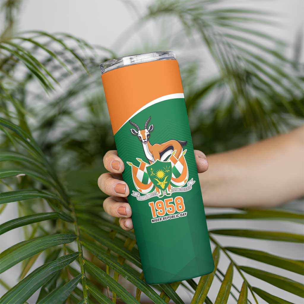 Niger Republic Day Personalized Skinny Tumbler Fraternite Travail Progres - Wonder Print Shop