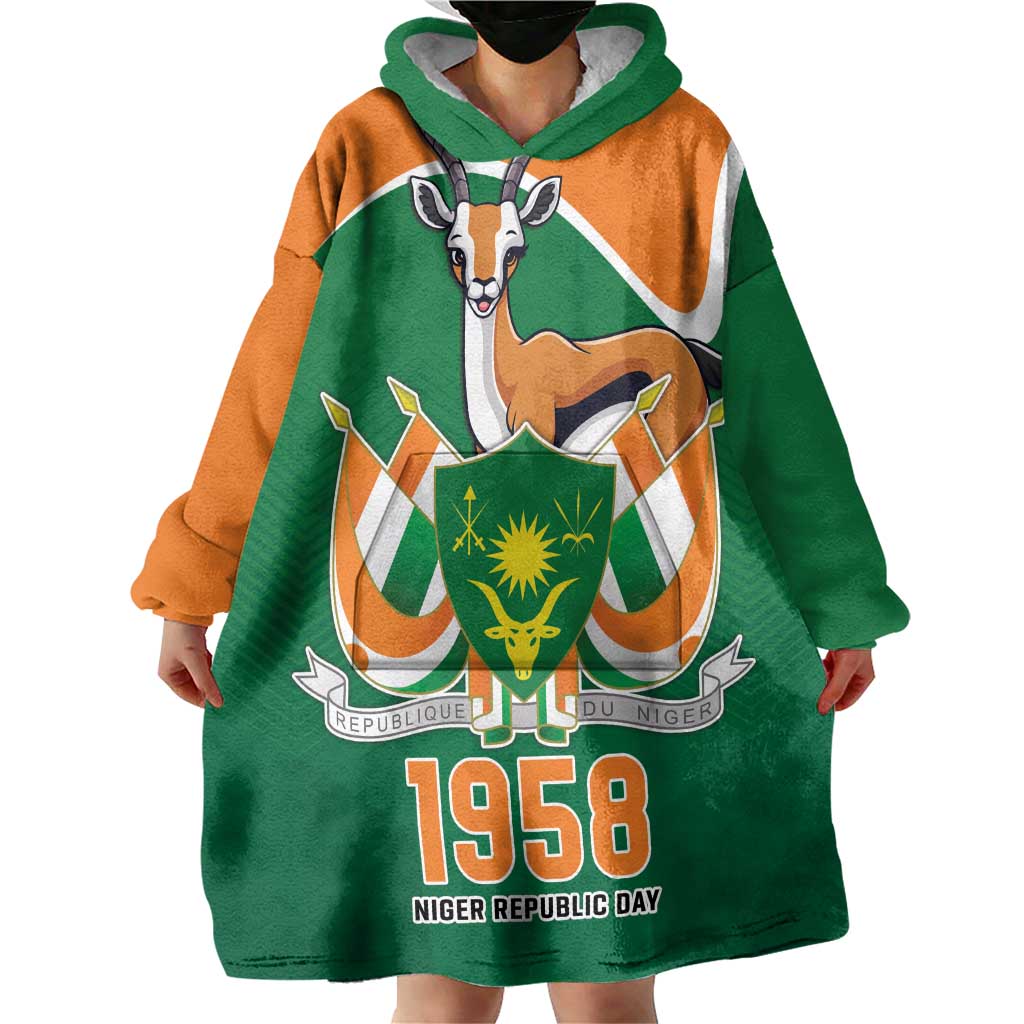 Niger Republic Day Personalized Wearable Blanket Hoodie Fraternite Travail Progres - Wonder Print Shop