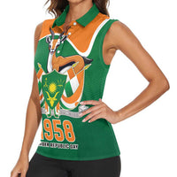 Niger Republic Day Personalized Women Sleeveless Polo Shirt Fraternite Travail Progres - Wonder Print Shop