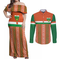 Equipe de Football Du Niger Custom Couples Matching Off Shoulder Maxi Dress and Long Sleeve Button Shirt LT9 - Wonder Print Shop