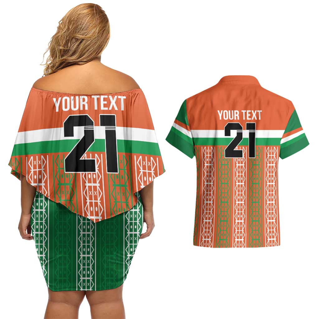 Equipe de Football Du Niger Custom Couples Matching Off Shoulder Short Dress and Hawaiian Shirt LT9 - Wonder Print Shop