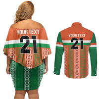 Equipe de Football Du Niger Custom Couples Matching Off Shoulder Short Dress and Long Sleeve Button Shirt LT9 - Wonder Print Shop