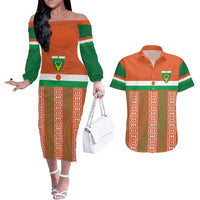 Equipe de Football Du Niger Custom Couples Matching Off The Shoulder Long Sleeve Dress and Hawaiian Shirt LT9 - Wonder Print Shop