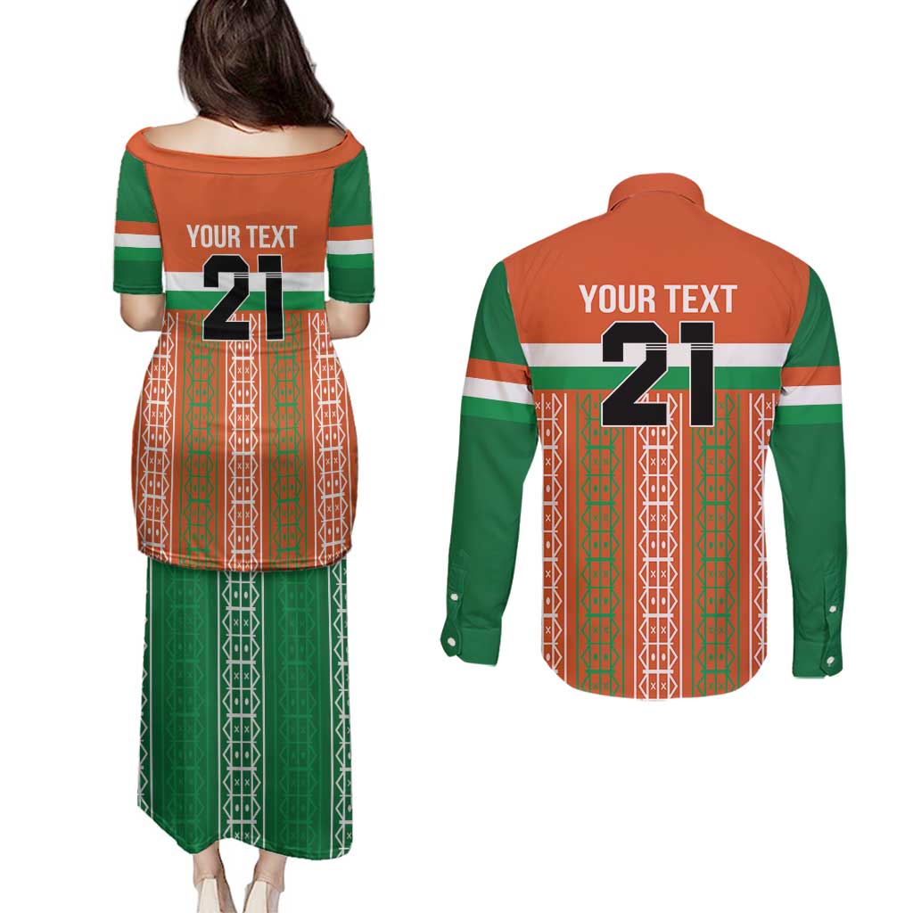 Equipe de Football Du Niger Custom Couples Matching Puletasi and Long Sleeve Button Shirt LT9 - Wonder Print Shop