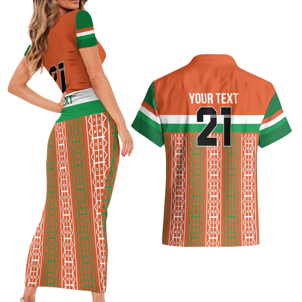 Equipe de Football Du Niger Custom Couples Matching Short Sleeve Bodycon Dress and Hawaiian Shirt LT9 - Wonder Print Shop