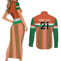 Equipe de Football Du Niger Custom Couples Matching Short Sleeve Bodycon Dress and Long Sleeve Button Shirt LT9 - Wonder Print Shop