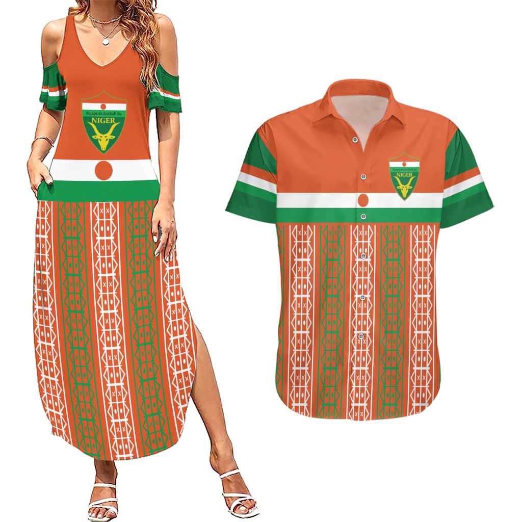 Equipe de Football Du Niger Custom Couples Matching Summer Maxi Dress and Hawaiian Shirt LT9 - Wonder Print Shop