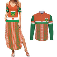 Equipe de Football Du Niger Custom Couples Matching Summer Maxi Dress and Long Sleeve Button Shirt LT9 - Wonder Print Shop