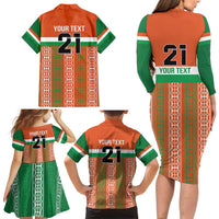 Equipe de Football Du Niger Custom Family Matching Long Sleeve Bodycon Dress and Hawaiian Shirt LT9 - Wonder Print Shop