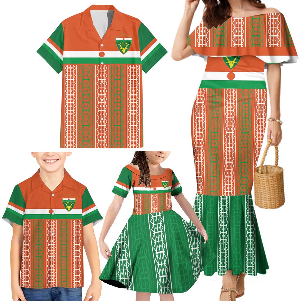 Equipe de Football Du Niger Custom Family Matching Mermaid Dress and Hawaiian Shirt LT9 - Wonder Print Shop
