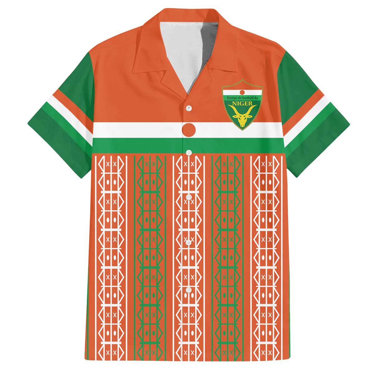 Equipe de Football Du Niger Custom Family Matching Off The Shoulder Long Sleeve Dress and Hawaiian Shirt - Wonder Print Shop