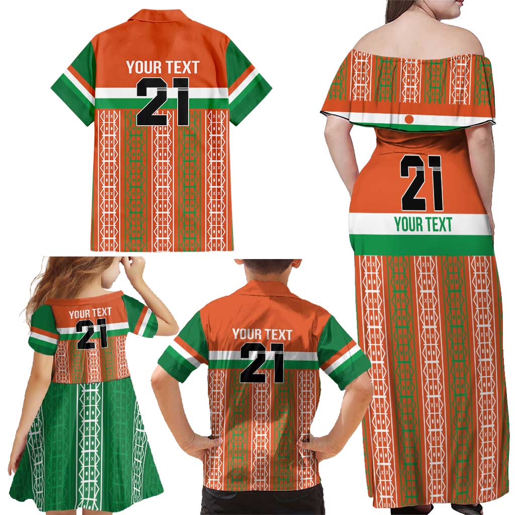 Equipe de Football Du Niger Custom Family Matching Off Shoulder Maxi Dress and Hawaiian Shirt LT9 - Wonder Print Shop