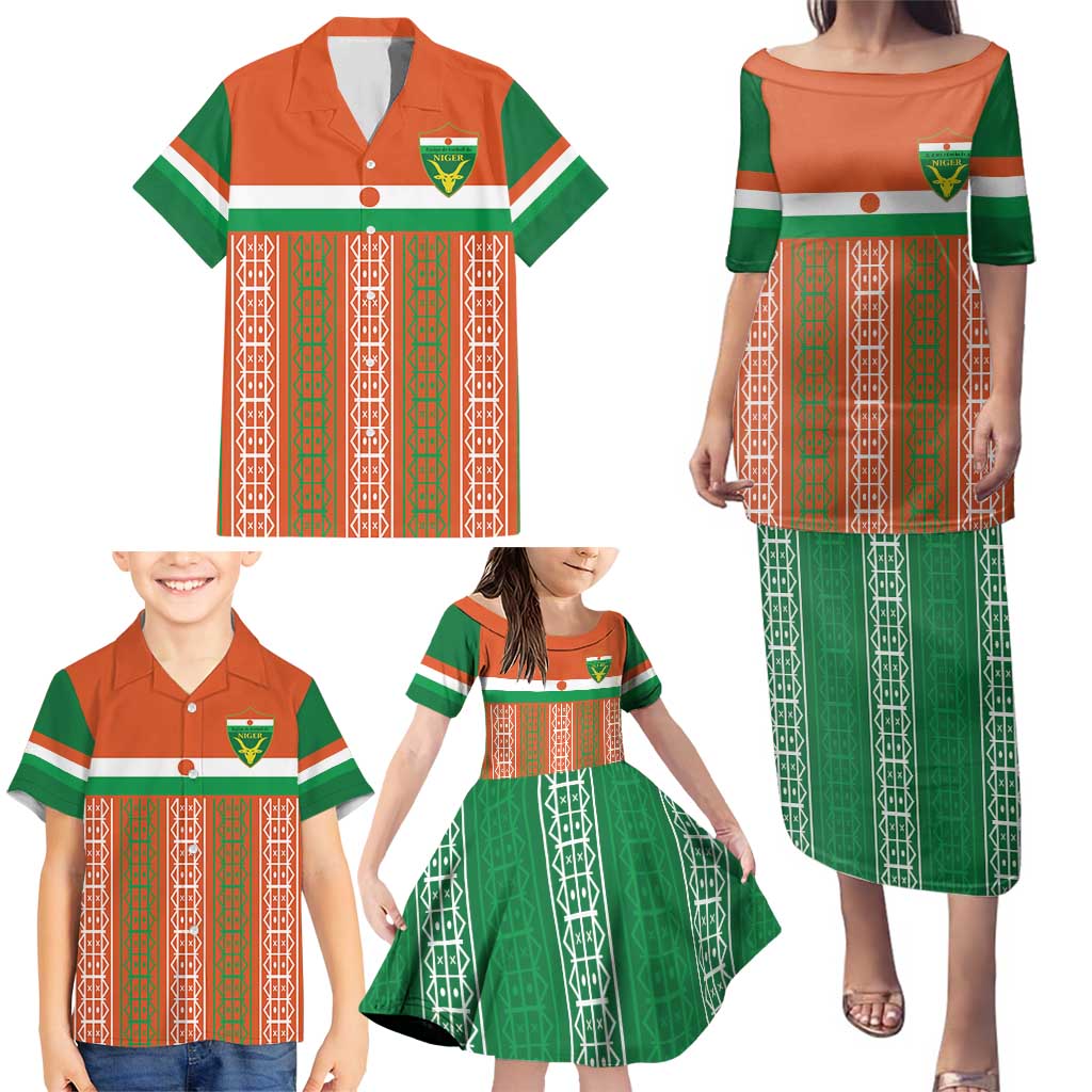 Equipe de Football Du Niger Custom Family Matching Puletasi and Hawaiian Shirt - Wonder Print Shop
