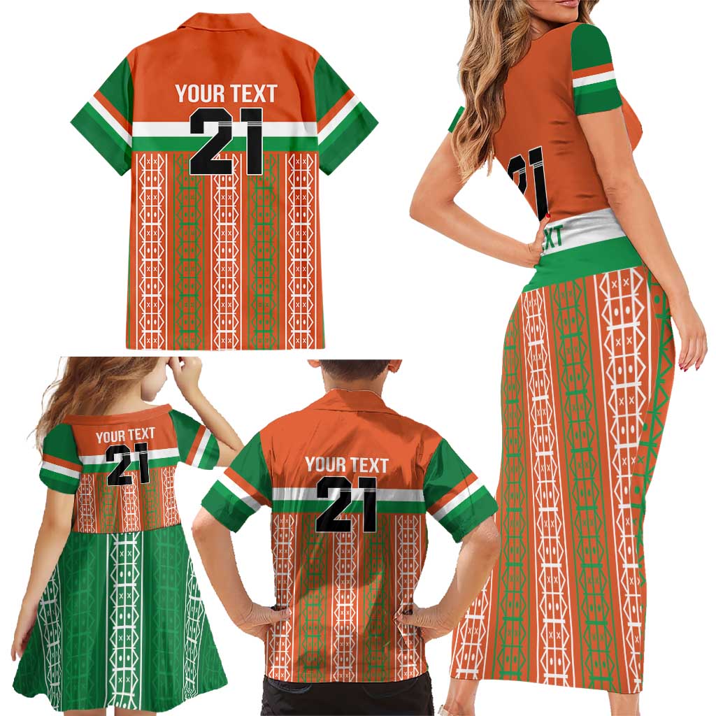 Equipe de Football Du Niger Custom Family Matching Short Sleeve Bodycon Dress and Hawaiian Shirt - Wonder Print Shop