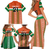 Equipe de Football Du Niger Custom Family Matching Short Sleeve Bodycon Dress and Hawaiian Shirt - Wonder Print Shop