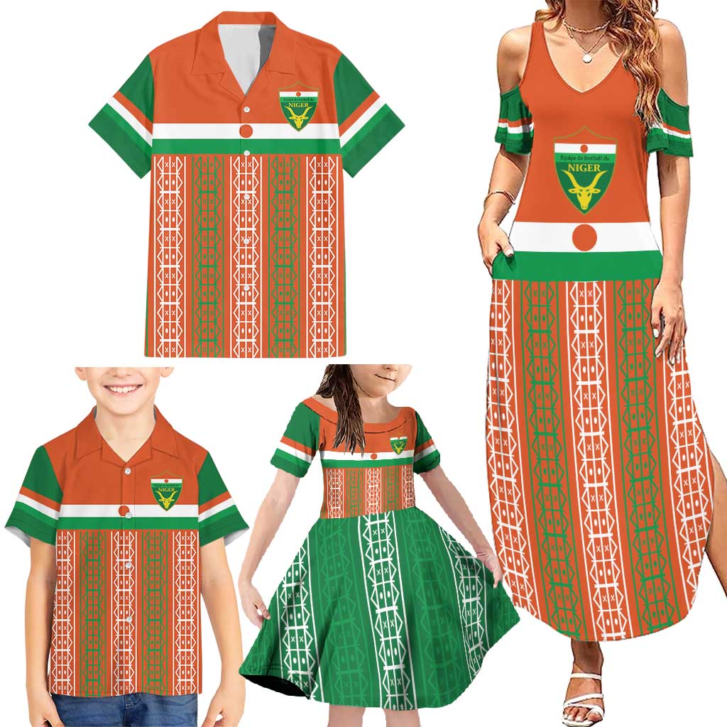 Equipe de Football Du Niger Custom Family Matching Summer Maxi Dress and Hawaiian Shirt - Wonder Print Shop