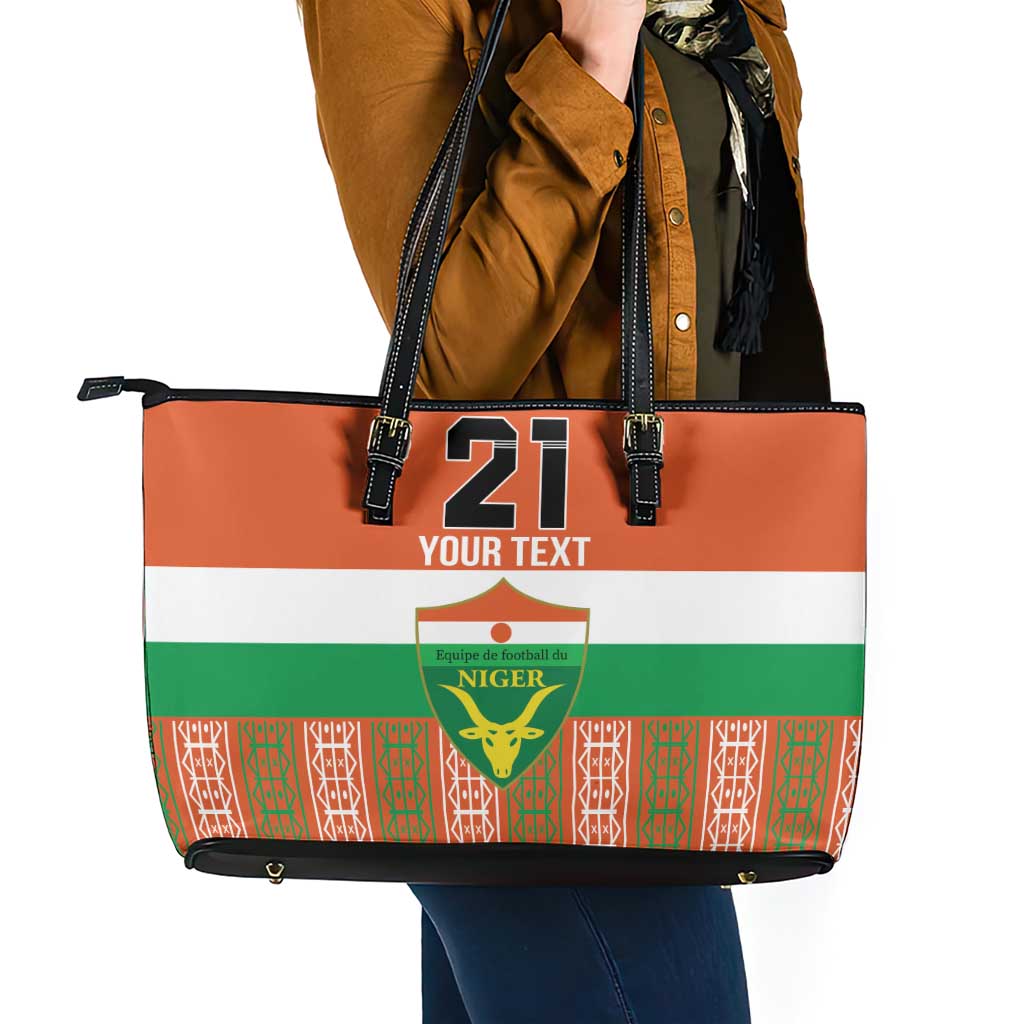 Equipe de Football Du Niger Custom Leather Tote Bag - Wonder Print Shop