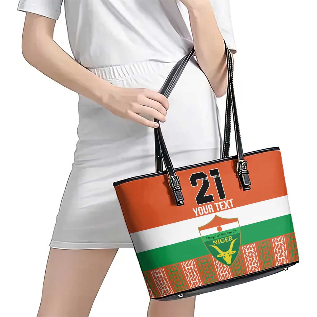 Equipe de Football Du Niger Custom Leather Tote Bag - Wonder Print Shop