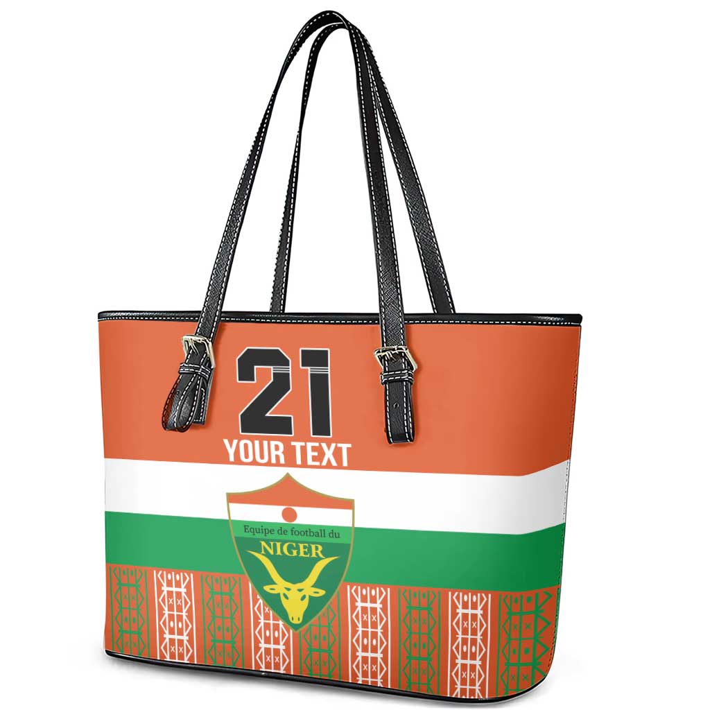 Equipe de Football Du Niger Custom Leather Tote Bag - Wonder Print Shop