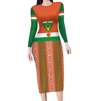 Equipe de Football Du Niger Custom Long Sleeve Bodycon Dress - Wonder Print Shop