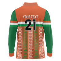 Equipe de Football Du Niger Custom Long Sleeve Polo Shirt - Wonder Print Shop