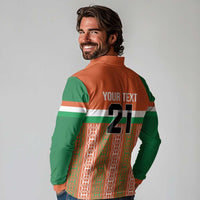 Equipe de Football Du Niger Custom Long Sleeve Polo Shirt - Wonder Print Shop
