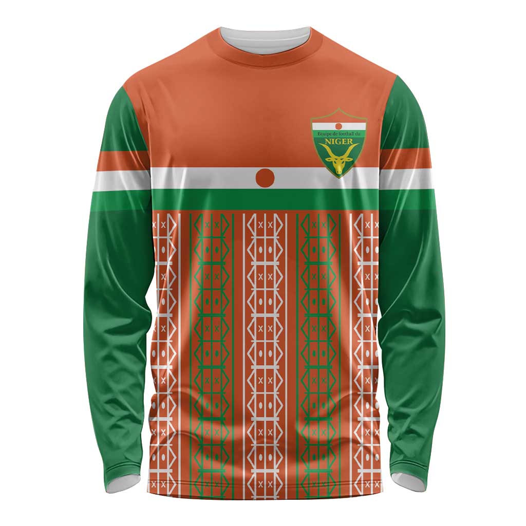 Equipe de Football Du Niger Custom Long Sleeve Shirt - Wonder Print Shop