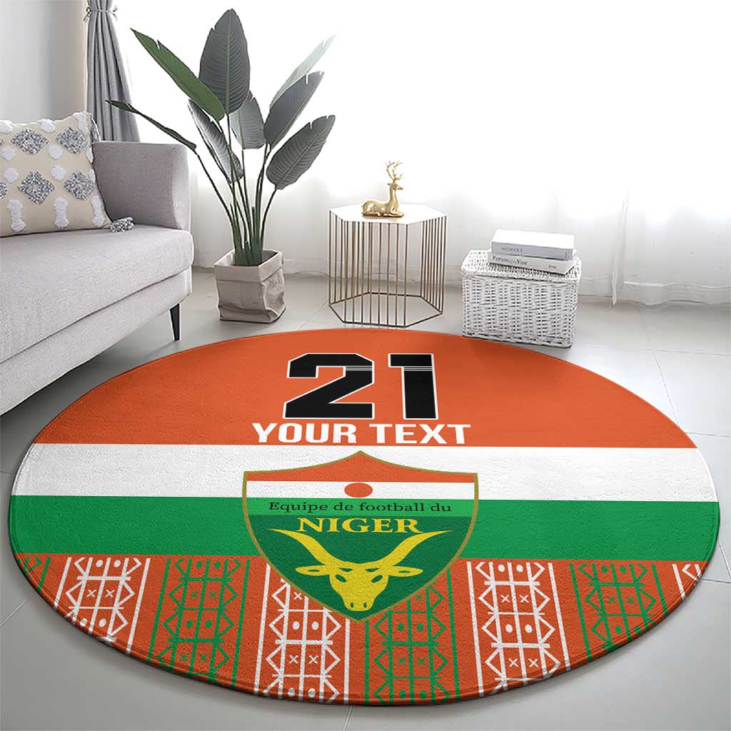 Equipe de Football Du Niger Custom Round Carpet