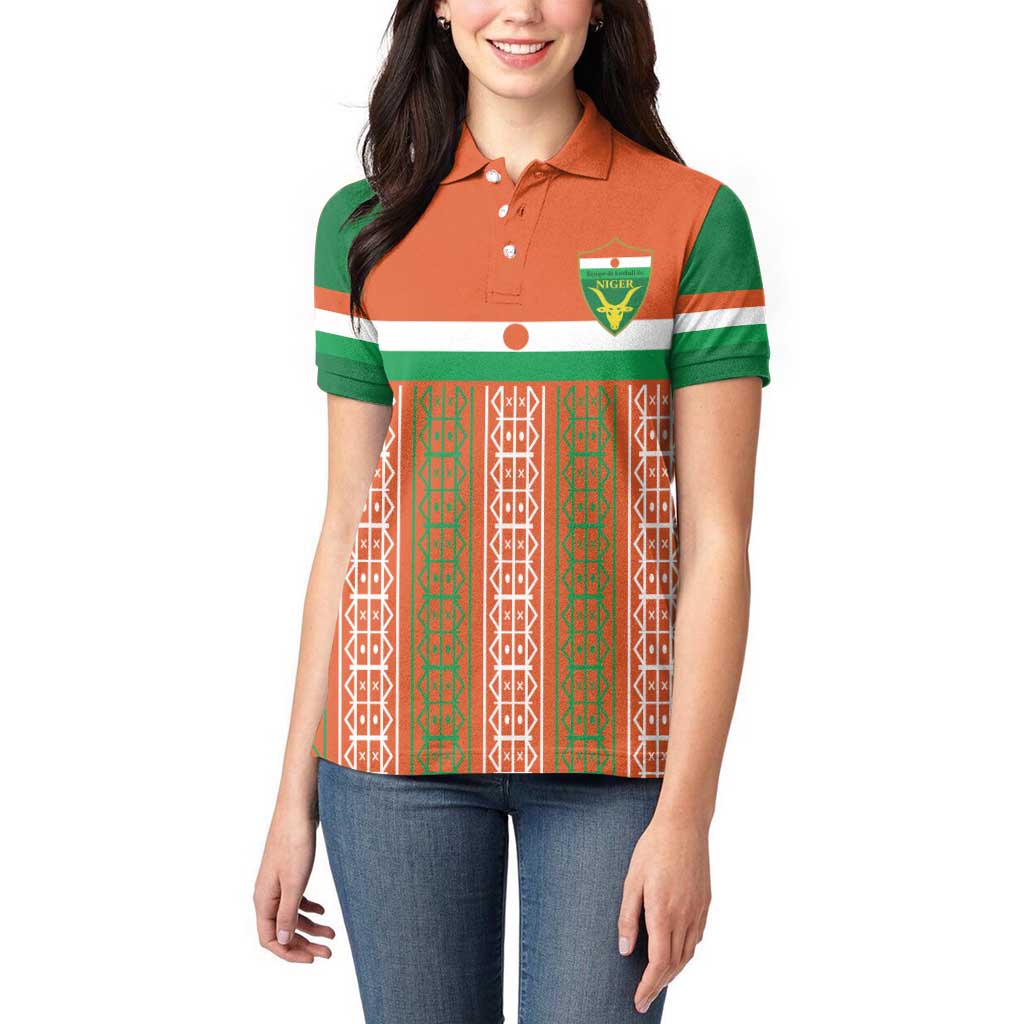 Equipe de Football Du Niger Custom Women Polo Shirt - Wonder Print Shop