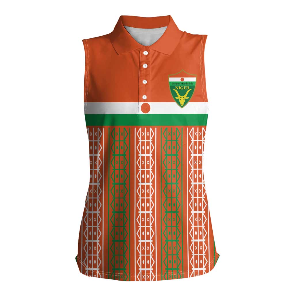 Equipe de Football Du Niger Custom Women Sleeveless Polo Shirt - Wonder Print Shop