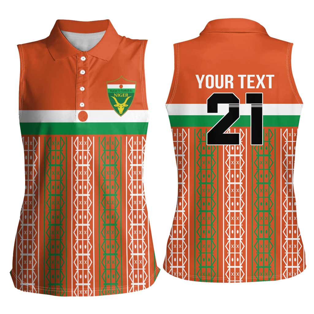 Equipe de Football Du Niger Custom Women Sleeveless Polo Shirt - Wonder Print Shop