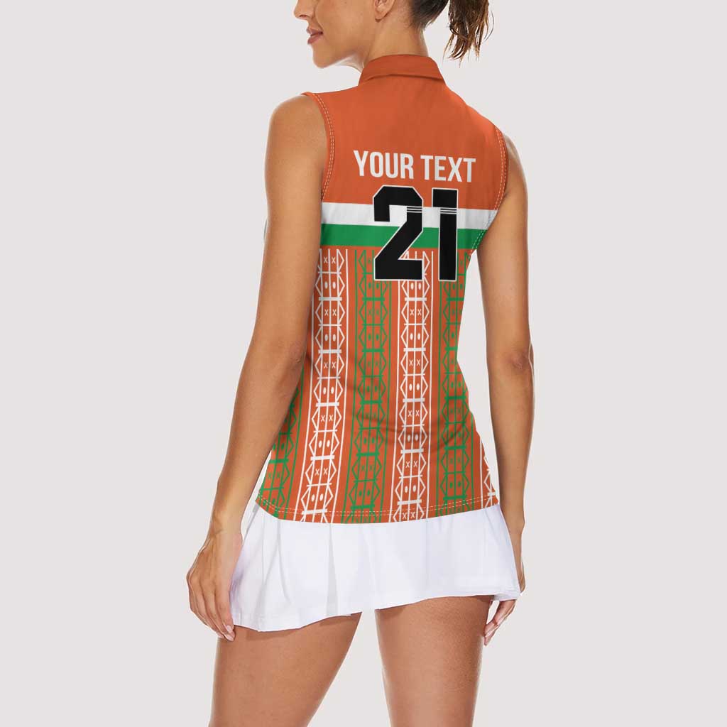 Equipe de Football Du Niger Custom Women Sleeveless Polo Shirt - Wonder Print Shop
