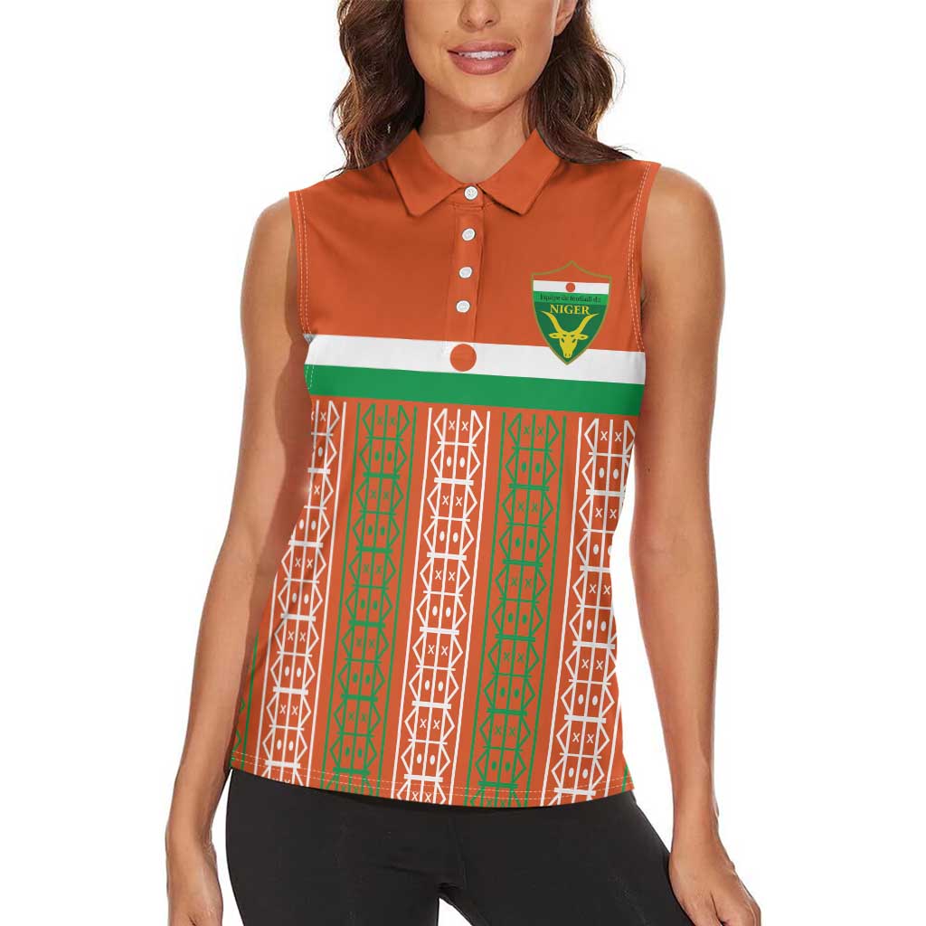 Equipe de Football Du Niger Custom Women Sleeveless Polo Shirt - Wonder Print Shop