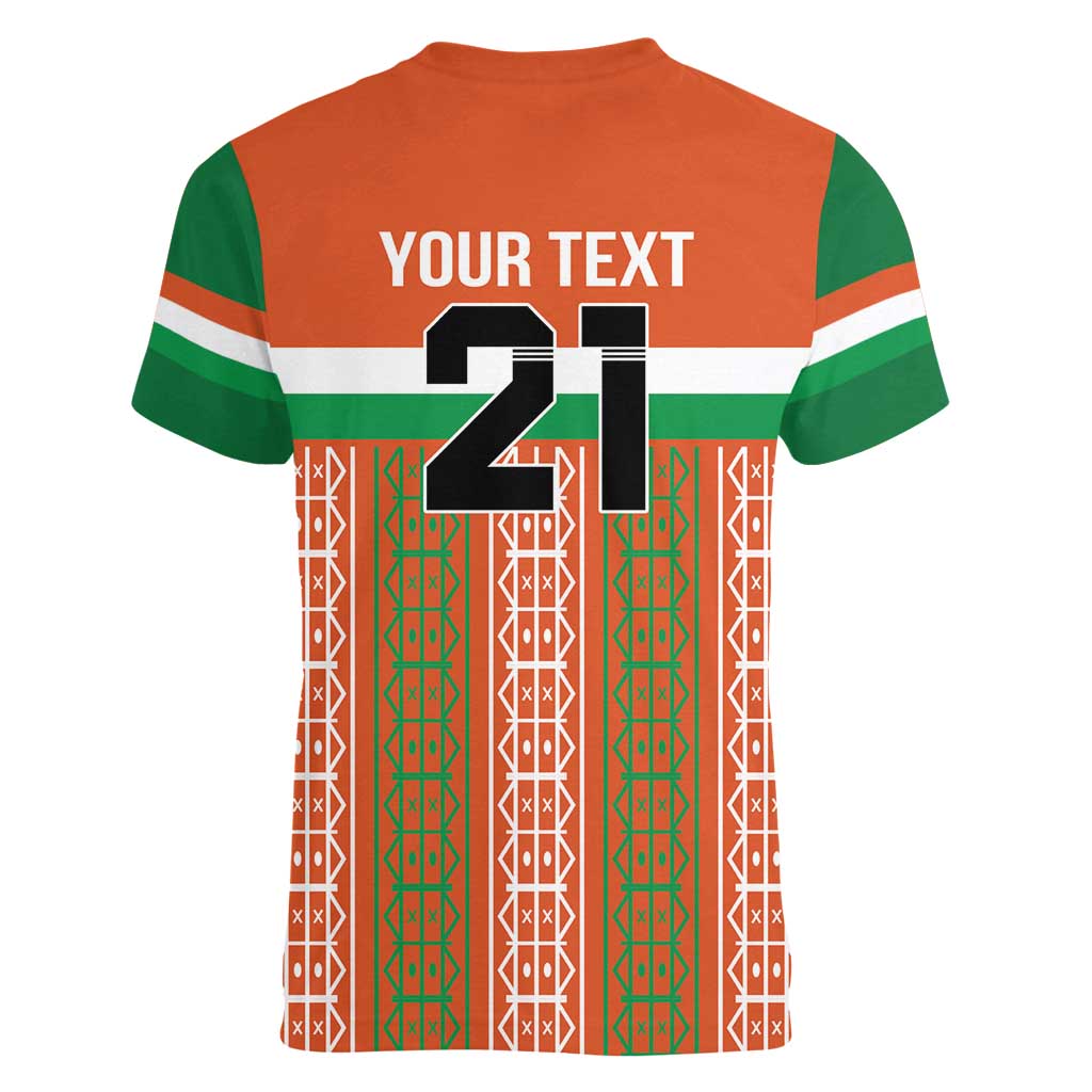 Equipe de Football Du Niger Custom Women V-Neck T-Shirt - Wonder Print Shop