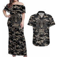 Glory to Ukraine Couples Matching Off Shoulder Maxi Dress and Hawaiian Shirt Glory to the Heroes