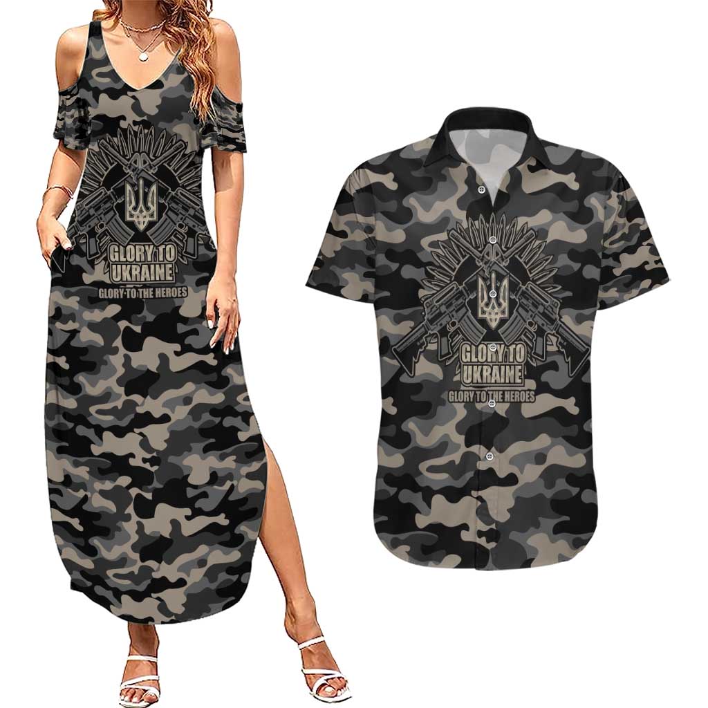 Glory to Ukraine Couples Matching Summer Maxi Dress and Hawaiian Shirt Glory to the Heroes