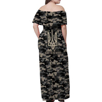 Glory to Ukraine Family Matching Off Shoulder Maxi Dress and Hawaiian Shirt Glory to the Heroes