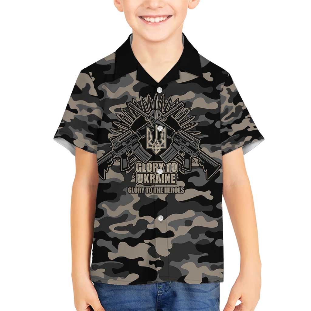 Glory to Ukraine Family Matching Off Shoulder Maxi Dress and Hawaiian Shirt Glory to the Heroes