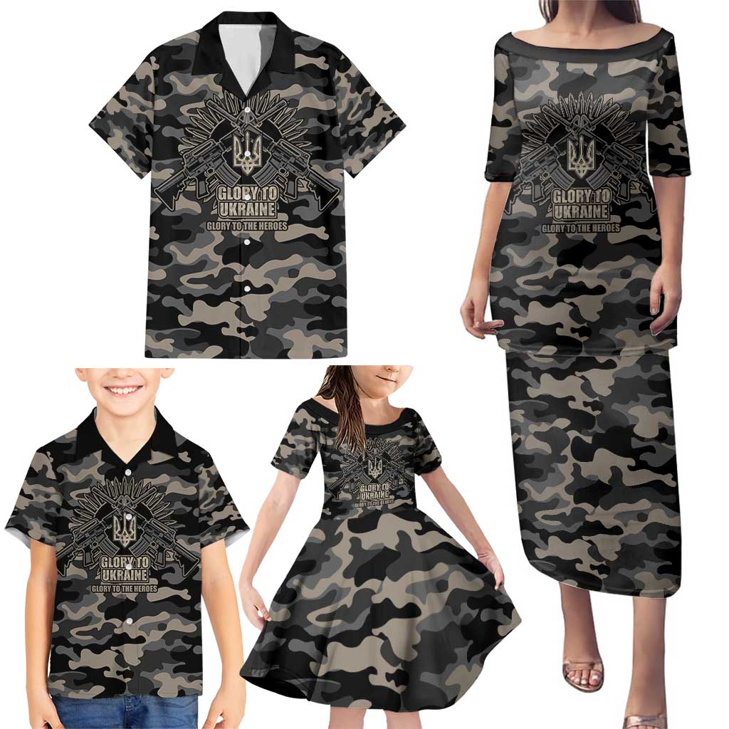 Glory to Ukraine Family Matching Puletasi and Hawaiian Shirt Glory to the Heroes