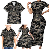 Glory to Ukraine Family Matching Short Sleeve Bodycon Dress and Hawaiian Shirt Glory to the Heroes