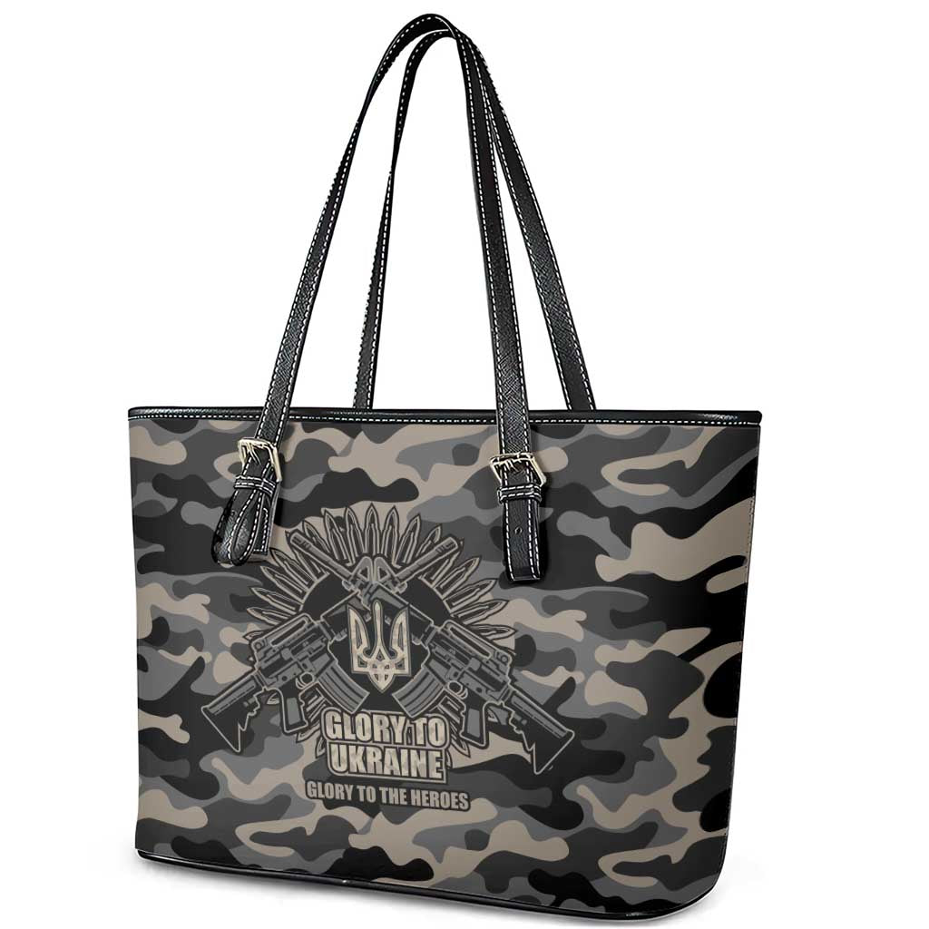 Glory to Ukraine Leather Tote Bag Glory to the Heroes