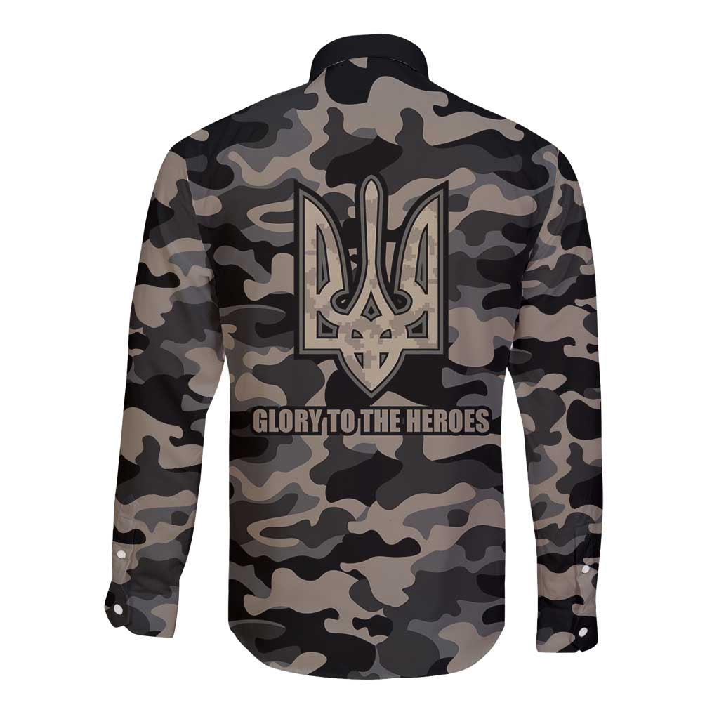 Glory to Ukraine Long Sleeve Button Shirt Glory to the Heroes