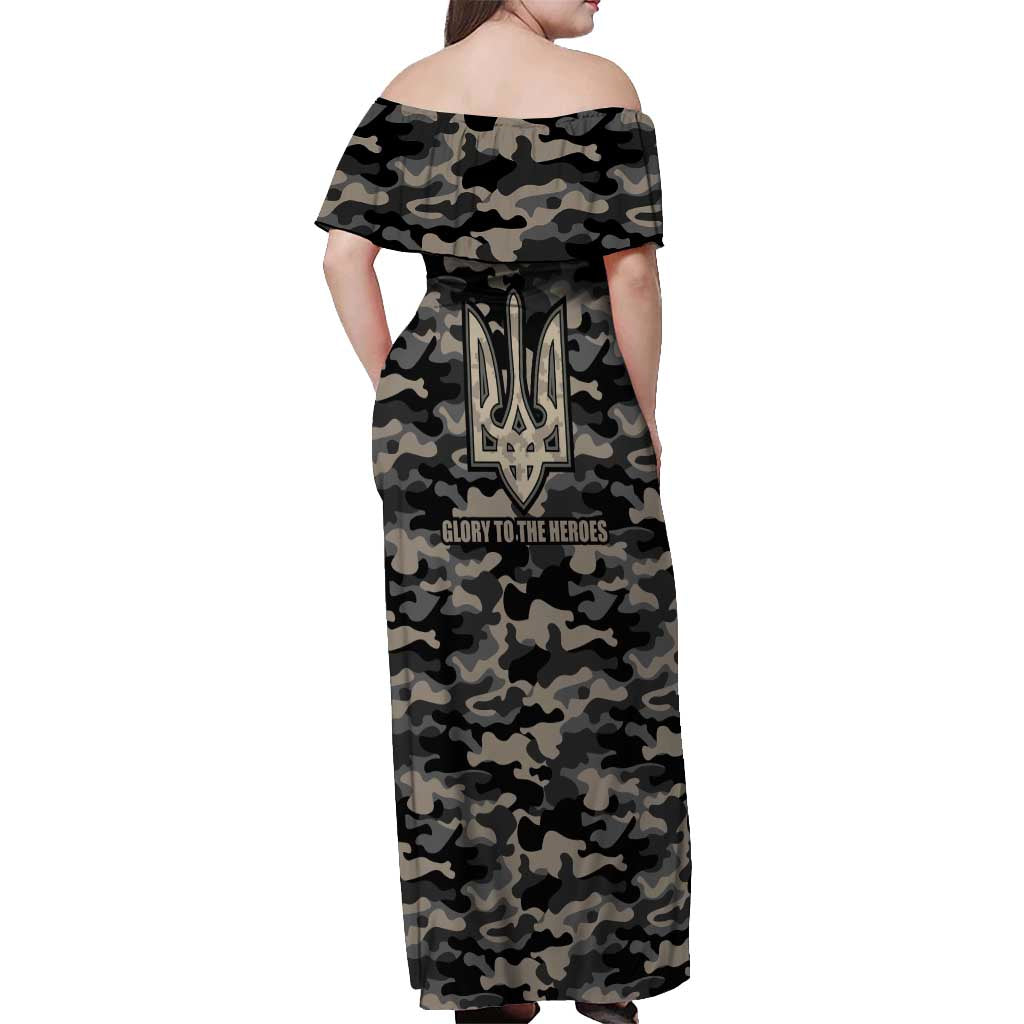 Glory to Ukraine Off Shoulder Maxi Dress Glory to the Heroes