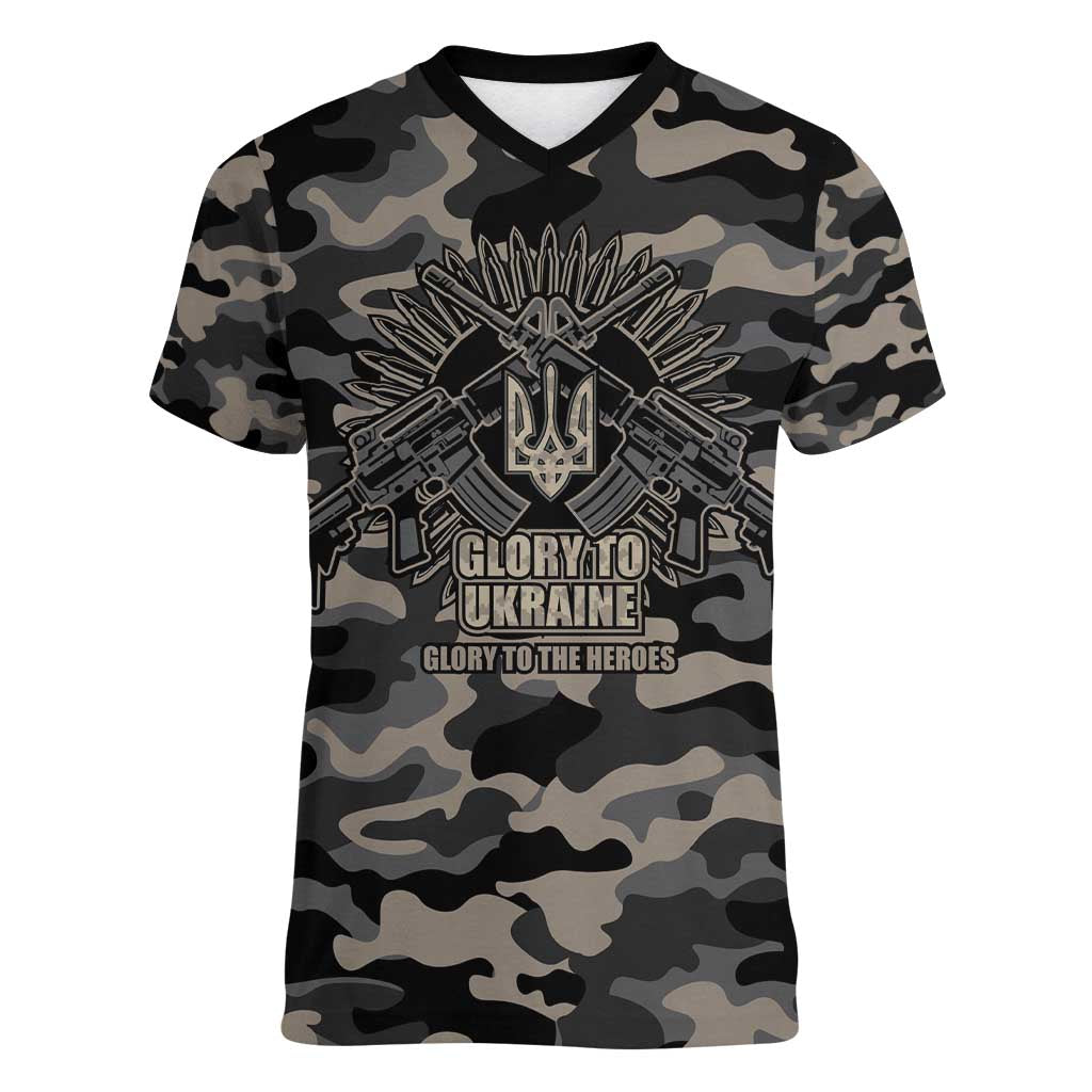 Glory to Ukraine Women V-Neck T-Shirt Glory to the Heroes