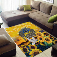 Glory to Ukraine Area Rug Sunflower Field Modern Art
