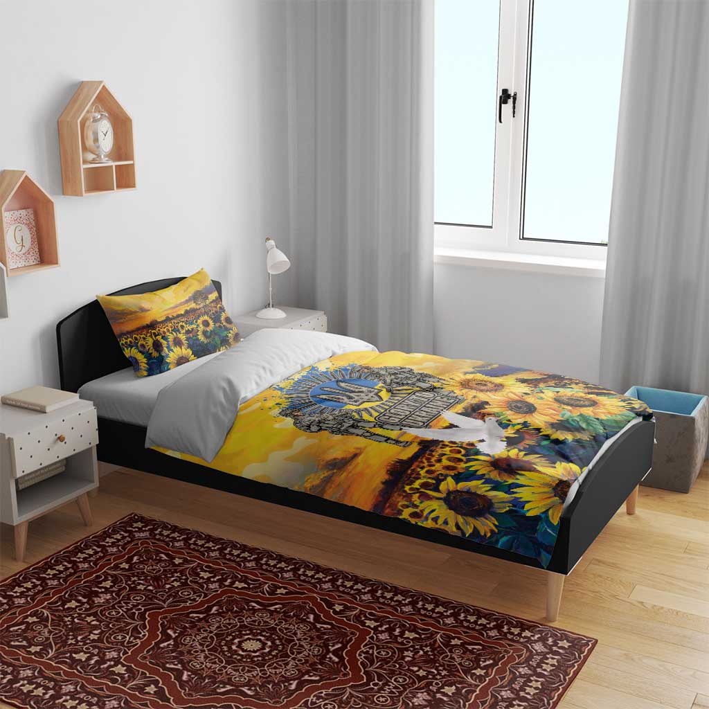 Glory to Ukraine Bedding Set Sunflower Field Modern Art