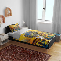 Glory to Ukraine Bedding Set Sunflower Field Modern Art