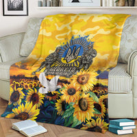 Glory to Ukraine Blanket Sunflower Field Modern Art