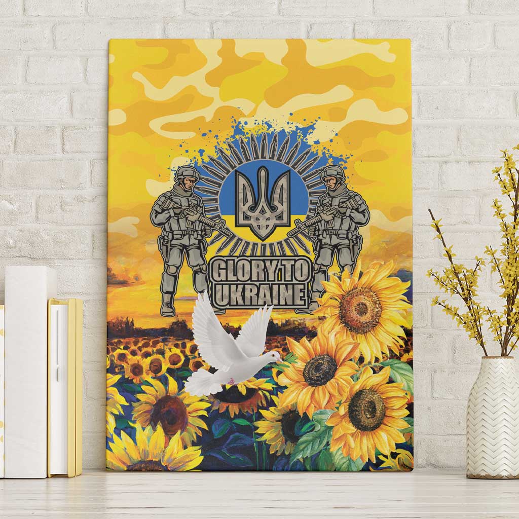 Glory to Ukraine Canvas Wall Art Sunflower Field Modern Art