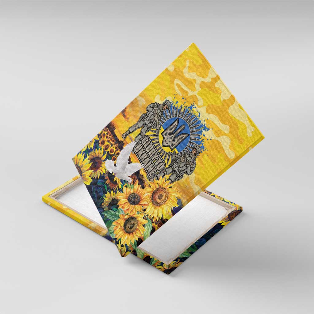 Glory to Ukraine Canvas Wall Art Sunflower Field Modern Art